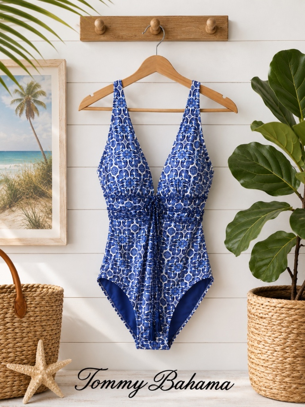 NWT Tommy Bahama Terrazzo Tile One-Piece Swimsuit Size 12